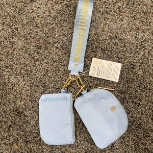 Light blue Lululemon dual pouch wristlet wristlet